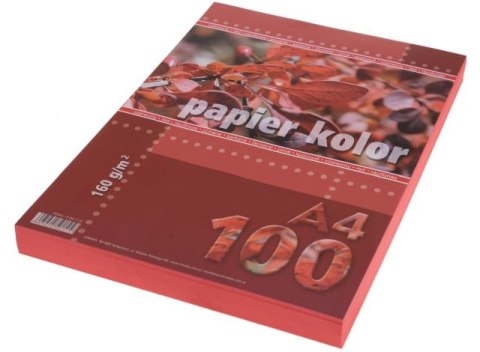 Papier ksero kolorowy A4 100k. 160g KRESKA czerwony