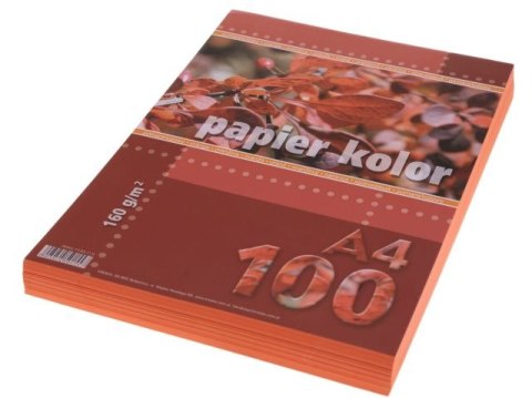 Papier ksero kolorowy A4 100k. 160g KRESKA pomarańczowy