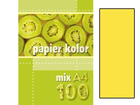 Papier ksero kolorowy A4 100k. 160g KRESKA żółty