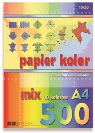 Papier ksero kolorowy A4 500k. KRESKA mix 10 kolorów 80g