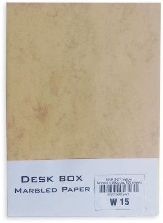 Papier marble 90g w15 A4-100 żółty