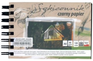 Szkicownik na spriali A6-120 czarny papier