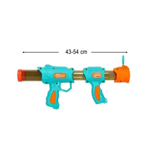 Pistolet na kulki karabin na piankowe naboje solidny dla dzieci gra 2w1 niebieski