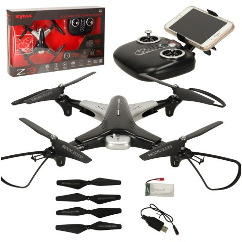 Dron RC SYMA Z3 kamera HD 2,4GHz kontroler Headless 360 planowanie trasy lotu zawis czarny