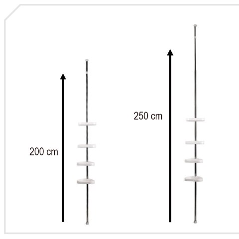 Półka łazienkowa narożna teleskopowa pod prysznic 250 cm