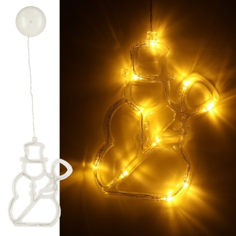 Lampki LED wisząca dekoracja świąteczna okna bałwanek 49cm przyssawka 10 LED