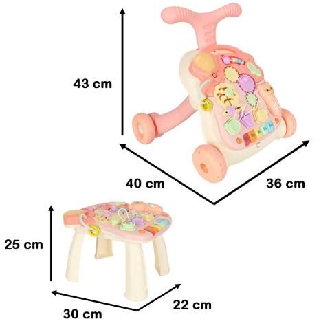 Pchacz chodzik interaktywny stolik edukacyjny 3w1