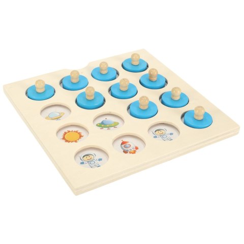 Gra planszowa memory montessori zestaw puzzle drewniane 4 karty