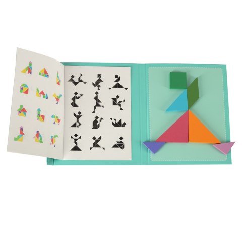 Tangram książeczka magnetyczna układanka montessori klocki gra logiczna 3D