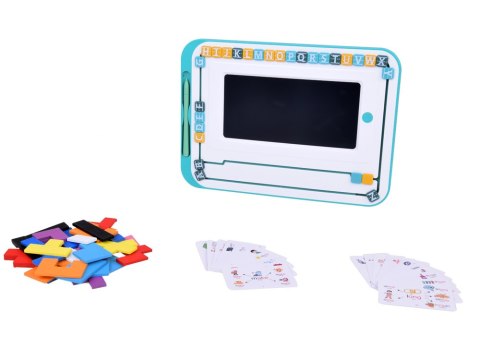 Edukacyjny zestaw 3w1 Tablica LCD + karty do NAUKA ANGIELSKIEGO TA0113