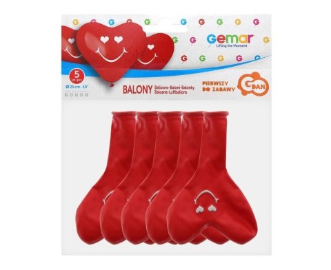 Balony premium uśmiechnięte serca 5szt