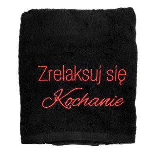 Ręcznik czarny. Zrelaksuj się