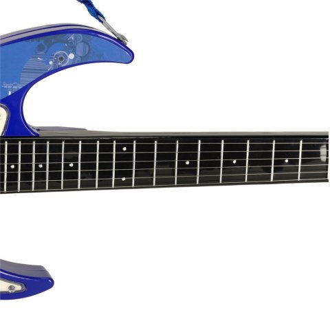 Gitara elektryczna rockowa z wzmacniaczem mikrofonem dla dzieci niebieska