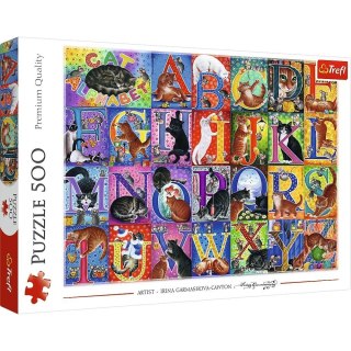 Puzzle 500 Koci alfabet TREFL