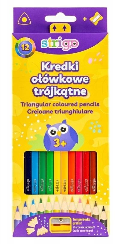 Kredki ołówkowe 12kol lub flamastry 12szt STRIGO