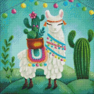 Diamentowa mozaika - Jolly Llama 40x40cm