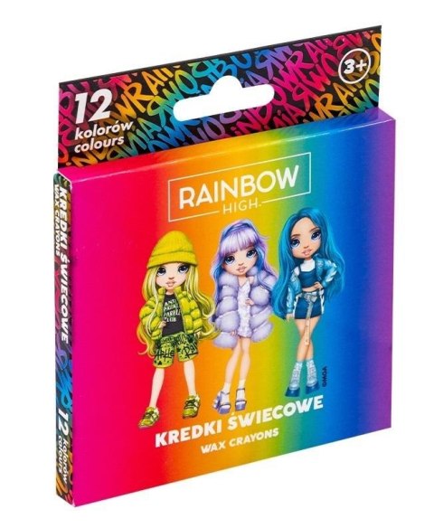 Kredki świecowe okągłe Rainbow High 12kol ASTRA