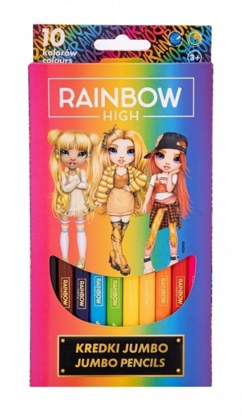 Kredki trójkątne Jumbo Rainbow High 10kol ASTRA