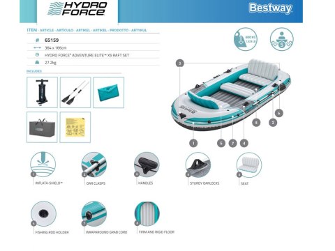 Bestway dmychany Adventure Elite X5 ponton 5 osób+wiosła 315x 166cm 65159