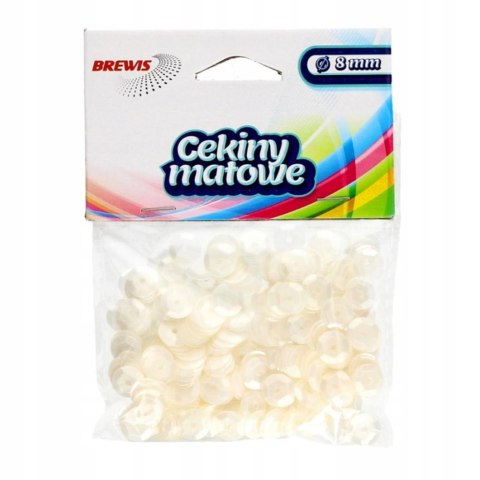 Cekiny 6mm 10g matowe biały