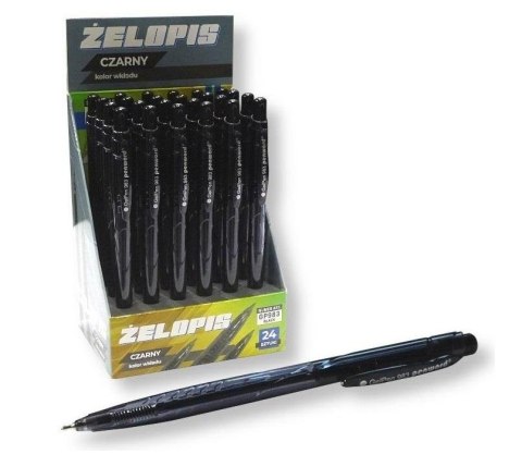 Żelopis Semi Gel czarny (24szt)