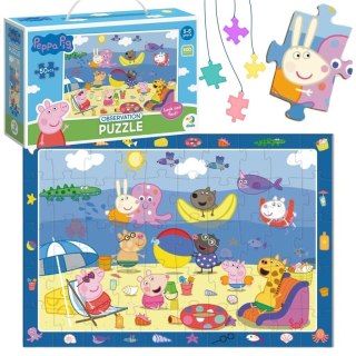 Puzzle 50 obserwacyjne Świnka Peppa. Wakacje