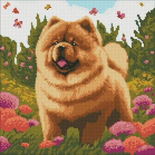 Diamentow mozaika - Charming Chow 40x40cm