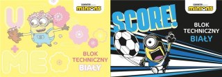 Blok techniczny A4/10K biały Minionki