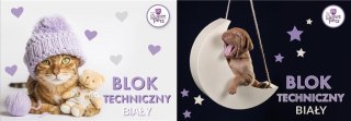 Blok techniczny A4/10K biały The Sweet Pets