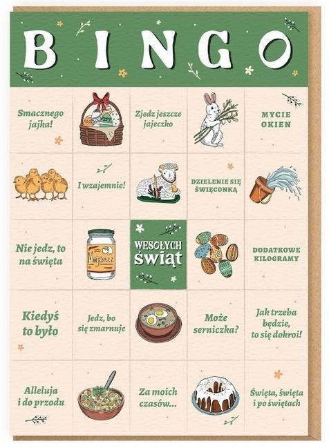 Karnet Wielkanoc - Bingo wielkanocne