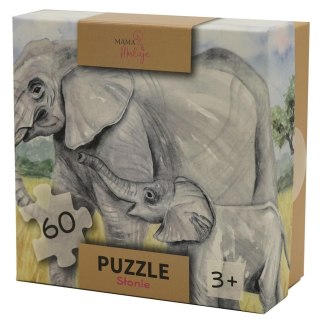 Puzzle 60el Słonie