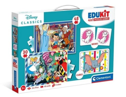 Puzzle 48 + 36 + Memo + 6 klocków Edukit Disney