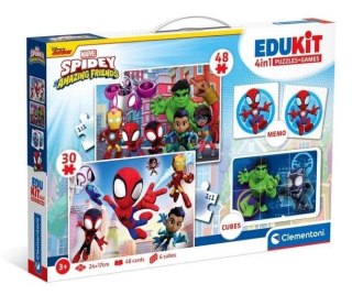 Puzzle 48 + 36 + Memo + 6 klocków Edukit Spidey