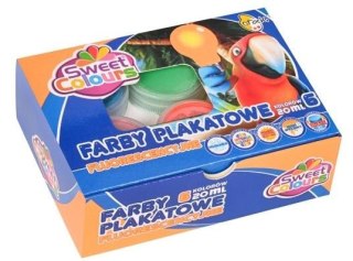 Farby plakatowe fluorescencyjne 6 kolorów 20ml