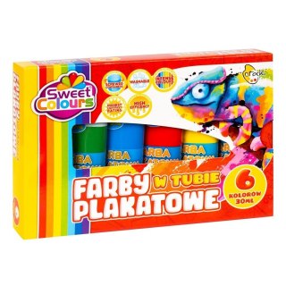 Farby plakatowe w tubie 6 kolorów 30ml