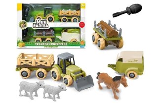 Mini farma traktor z przyczepą do skręcania