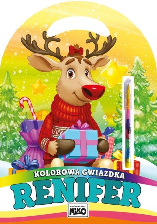 Kolorowa gwiazdka. Renifer