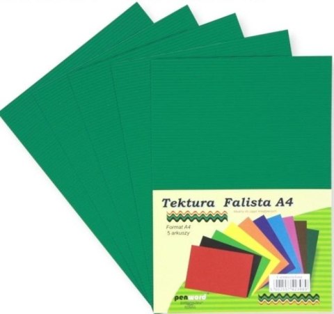 Tektura A4 falista ciemnozielona 5szt