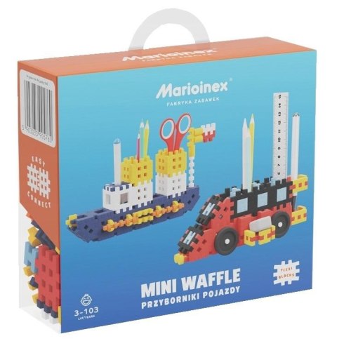 Mini Waffle 140 elementów Przyborniki pojazdy