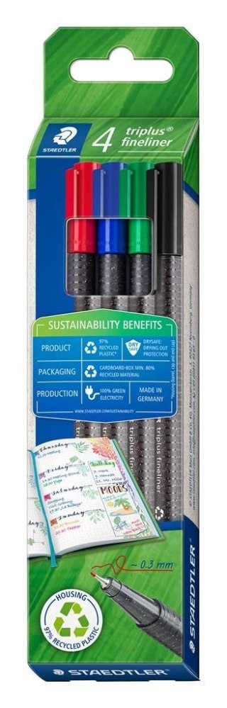 Cienkopis Triplus 0,3mm eco 4 kolory STAEDTLER