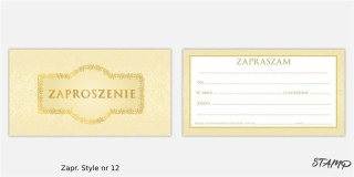 Zaproszenia Style wzór nr 12 10szt