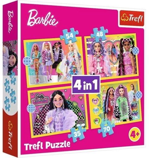 Puzzle 4w1 Wesoły świat Barbie TREFL