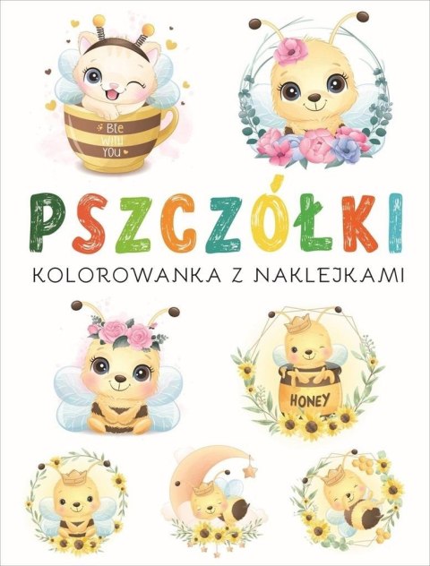 Kolorowanka z naklejkami. Pszczółki