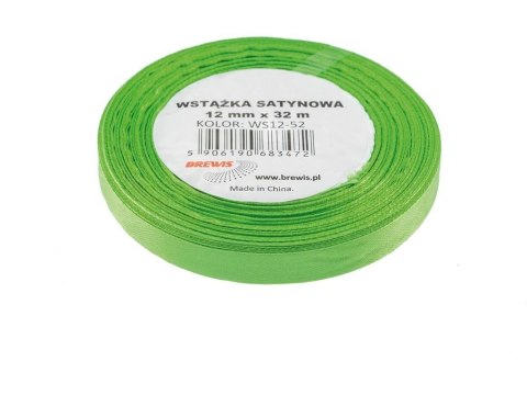 Wstążka satynowa zielona 12mmx32m Wstążka satynowa zielona 12mmx32m