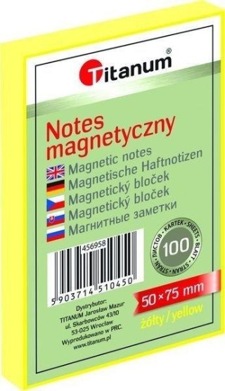 Notes elektorstatyczny 50x75mm 100K żółty