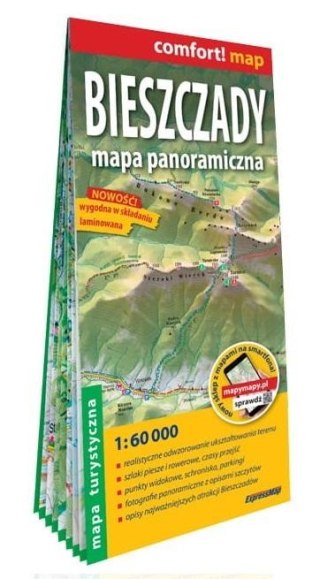 Comfort! map Bieszczady. Mapa panoramiczna