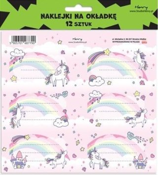 Naklejki na zeszyty - Unicorn Tęcza (12szt)