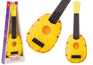 Ukulele Dla Dzieci Mini Gitara 4 Struny Motyw Ananasa Gitarka Żółta