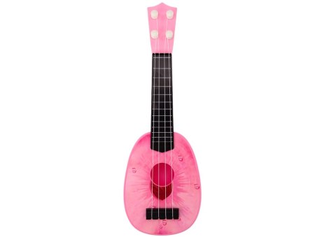 Ukulele Dla Dzieci Mini Gitara 4 Struny Motyw Brzoskwini Gitarka Różowa