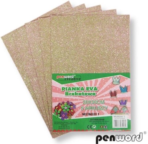 Pianka multicolor brokat 1 20x30 5szt